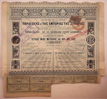 Themacollectie - 1905 Art Deco Aandeelcertificaat - The