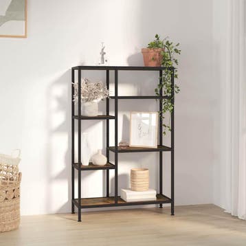 vidaXL Boekenkast 80x30x120 cm staal en bewerkt hout, Huis en Inrichting, Verzenden, Nieuw