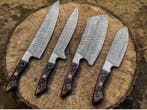 Hand Forged Damascus Steel with rose wood laser , Premium