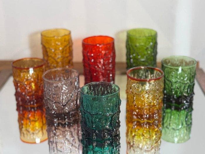 Unknown - IVV Italy - Drinkset (8) - Glas, Antiquités & Art, Antiquités | Meubles | Tables
