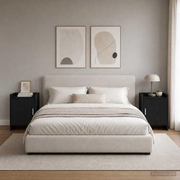 vidaXL Nachttafels 2 st Zwart eiken 40 x 30 x 60 cm Bewerkt, Huis en Inrichting, Verzenden, Nieuw