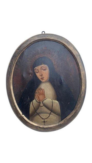 Spaanse school (XIX) - Virgen orante con rosario