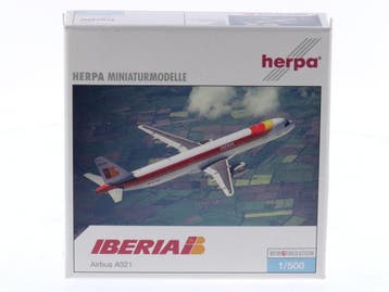 Schaal 1:500 Herpa 508841 Airbus A321 Iberia Reg. EC-HUH..., Ophalen of Verzenden, Zo goed als nieuw