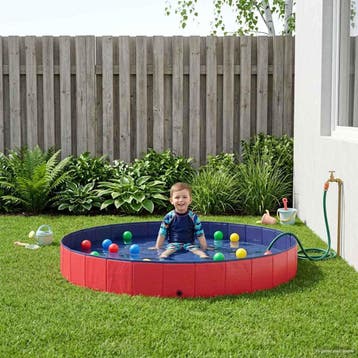 vidaXL Kinder Zwembad Ø300 x 38 cm Rond voor Kind voor Rood, Verzenden, Nieuw