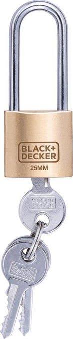2dekans | BLACK+DECKER Hangslot - 25mm - Lange Beugel -, Ophalen of Verzenden, Nieuw