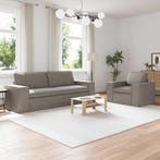 vidaXL bank / zetelstel 2 pcs Taupe 222 x 80 x 82 cm Stof, Huis en Inrichting, Verzenden, Nieuw