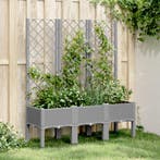 vidaXL Plantenbak met latwerk 120x40x142 cm polypropeen, Verzenden, Nieuw