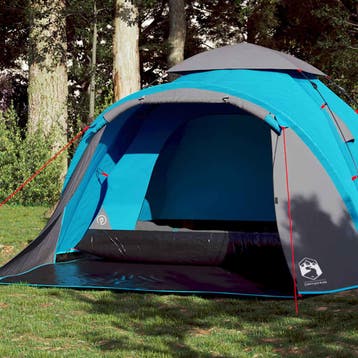 vidaXL Koepeltent 3-persoons snelontgrendeling blauw, Verzenden