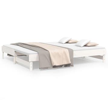 Uitschuifbed grenen | Tweede kansje | OP = OP (slaapbank), Huis en Inrichting, Slaapkamer | Slaapbanken, 90 cm, Verzenden, Wit