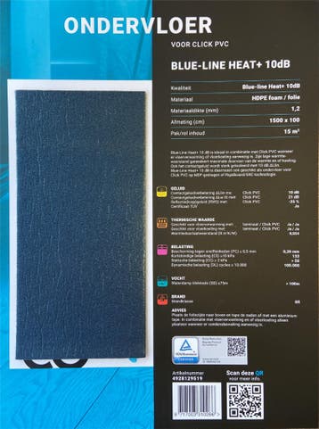 Floorlife Co-pro blue-line heat+ 10db 15000x1000x1,2mm, Bricolage & Construction, Planches & Dalles, Ophalen of Verzenden
