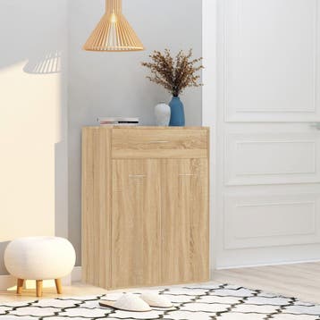 vidaXL Schoenenkast 60x35x84 cm bewerkt hout sonoma, Verzenden, Nieuw