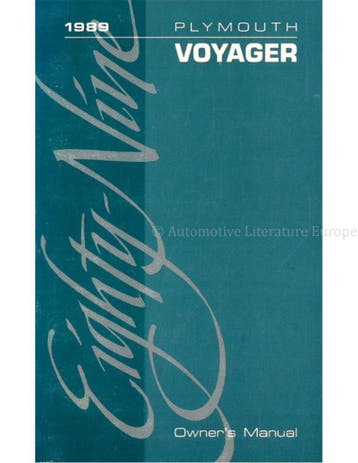 1989 PLYMOUTH VOYAGER INSTRUCTIEBOEKJE ENGELS (USA)
