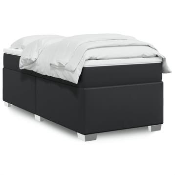 vidaXL Boxspring met matras kunstleer zwart 90x200 cm, Verzenden