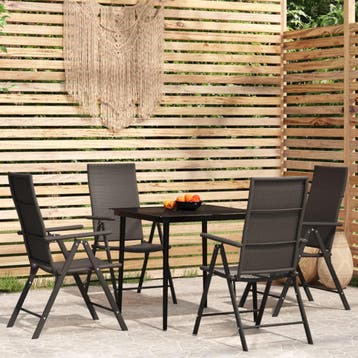 vidaXL 5-delige Tuinset zwart, Tuin en Terras, Tuinsets en Loungesets, Verzenden, Nieuw, Tuinset