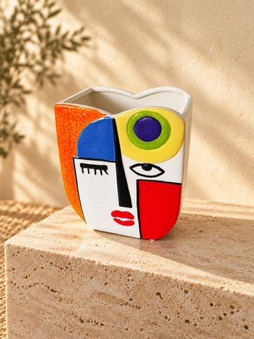 Vaas - Handbeschilderde keramische designvaas – abstract