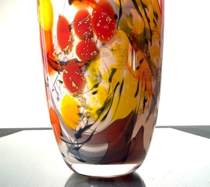 Maxence Parot - Vase - Vase unique couleurs opalines et Or -, Antiquités & Art, Art | Objets design