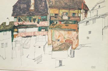 Egon Schiele (1890-1918) (after) - Krumau (1914) FRAMED