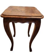 Bijzettafel - Walnoot, Hout - Piano met inlegwerk en, Antiek en Kunst