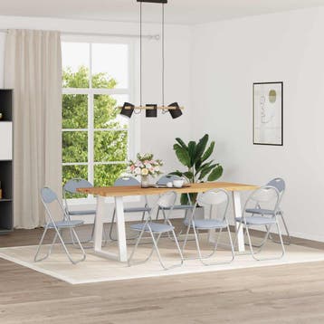 vidaXL Inklapbare stoel 8 st Kunstleer Grijs 48 x 43,5 x 81, Verzenden, Nieuw