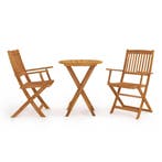 vidaXL 3-delige Bistroset inklapbaar massief acaciahout, Tuin en Terras, Verzenden, Nieuw