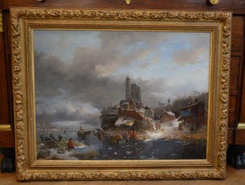 Frederik Marinus Kruseman (1816-1882) - IJsgezicht. (Groot