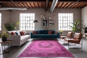 rose vintage - Tapis - 290 cm - 180 cm - avec certificat