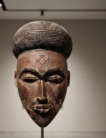 Wandelstok - Hout - Chokwe-masker