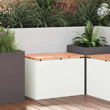 vidaXL Tuinbank Wit Staal, Tuin en Terras, Verzenden, Nieuw