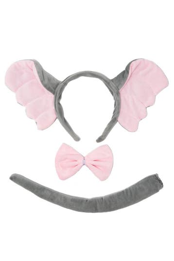KIMU® Olifant Haarband Oren Strik Staart Diadeem Set Grijs R, Ophalen of Verzenden, Nieuw