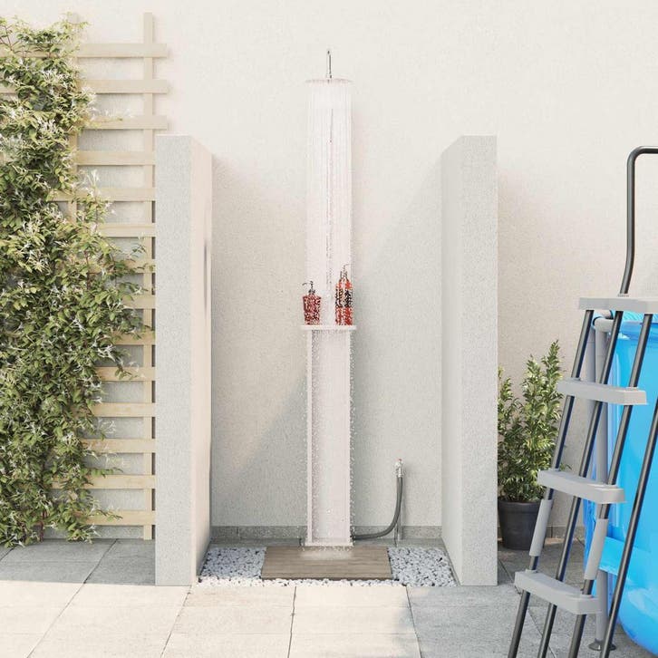 vidaXL Buitendouche 246 cm Massief grenenhout en, Tuin en Terras, Zwembaden, Nieuw, Verzenden