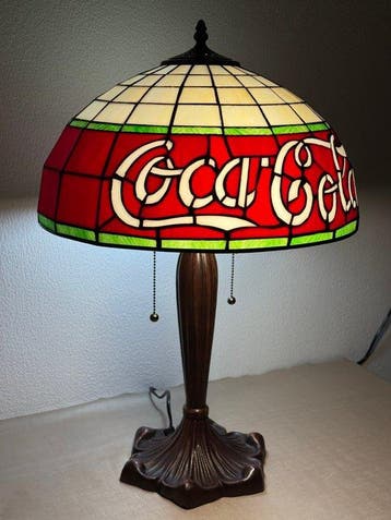 XXL Tiffany stijl tafellamp VINTAGE COLA GLOW lamp met 2