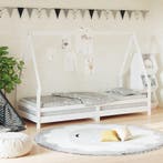 vidaXL Kinderbedframe 90x200 cm massief grenenhout wit, Verzenden, Nieuw