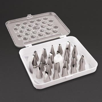 Spuitmonden set RVS | 26 delig | 20(b)x10(d)cm Vogue, Verzenden, Nieuw in verpakking