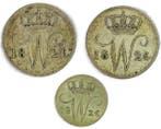 Pays-Bas. Lot of 3 Silver Coins – 25 Cents Utrecht & 5 Cents, Timbres & Monnaies