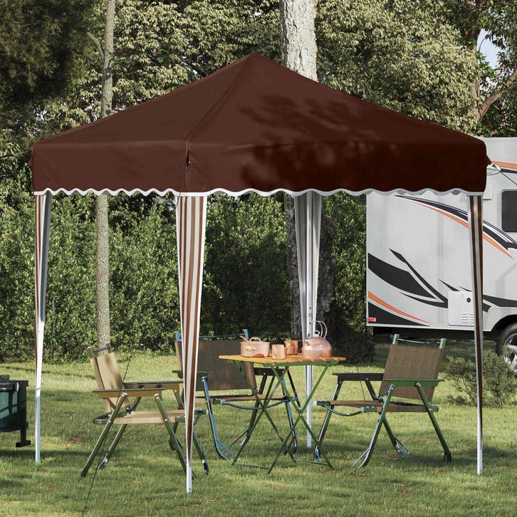 vidaXL Pop-up Feesttent Bruin 195 x 195 x 245 cm, Jardin & Terrasse, Tonnelles, Envoi
