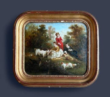 French school (XVIII-XIX) - A pair of pastoral scenes -