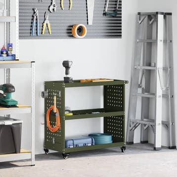 vidaXL Gereedschapswagen Olijfgroen 75 x 35 x 73 cm, Verzenden