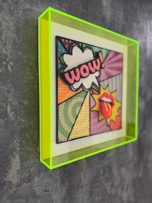 KIRAS - WOW! 25x25cm, Antiek en Kunst, Kunst | Schilderijen | Modern