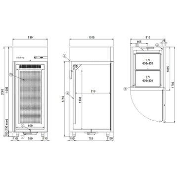 Bakkerijkoelkast | CLIMA | 872L (EN600x800) | RVS |, Verzenden