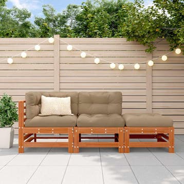 vidaXL Sectie Sofa Eenheden 3 Stuk Waskleur Bruin Massief, Verzenden, Nieuw