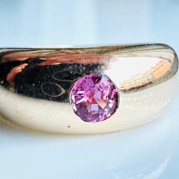 Ring - 18 karaat Geel goud Saffier, Nieuw
