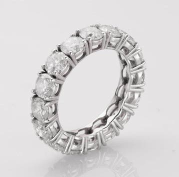 Bague - 14 carats Or blanc - 3.91ct. tw. Diamant (Naturelle)