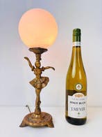 Lampe de table - Lampe de table vintage art déco en laiton, Antiek en Kunst