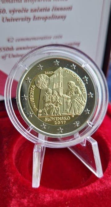 Slowakije. 2 Euro 2017 Universitas Istropolitana Proof, Postzegels en Munten