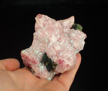 Kobaltoan calciet met malachiet Kristalcluster - Hoogte: 95, Collections