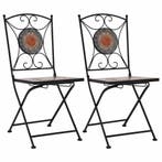 vidaXL Bistrostoelen mozaïek 2 st oranje en grijs, Verzenden