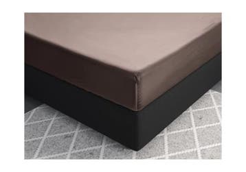 PRIMAVIERA DELUXE Satijnen Hoeslaken Taupe - 70 x 200, Nieuw