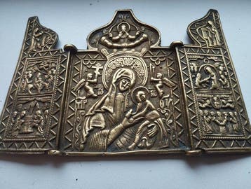 Icoon - Moeder Gods van de Passie - Brons