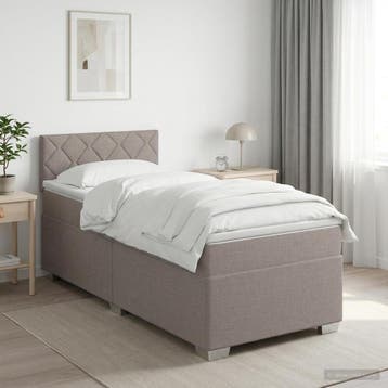 vidaXL Boxspringbed met matras met hoofdeinde Taupe 80 x 200, Verzenden, Nieuw