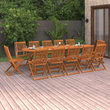 vidaXL 13-delige Tuinset 280x90x75 cm massief acaciahout, Tuin en Terras, Verzenden, Nieuw, Tuinset